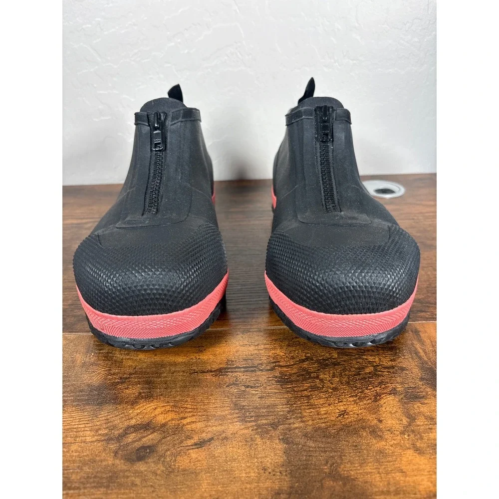 Bogs Overshoe Zip CT Waterproof Black Red Rubber‎ Work Boots Mens 9 Womens 10.5